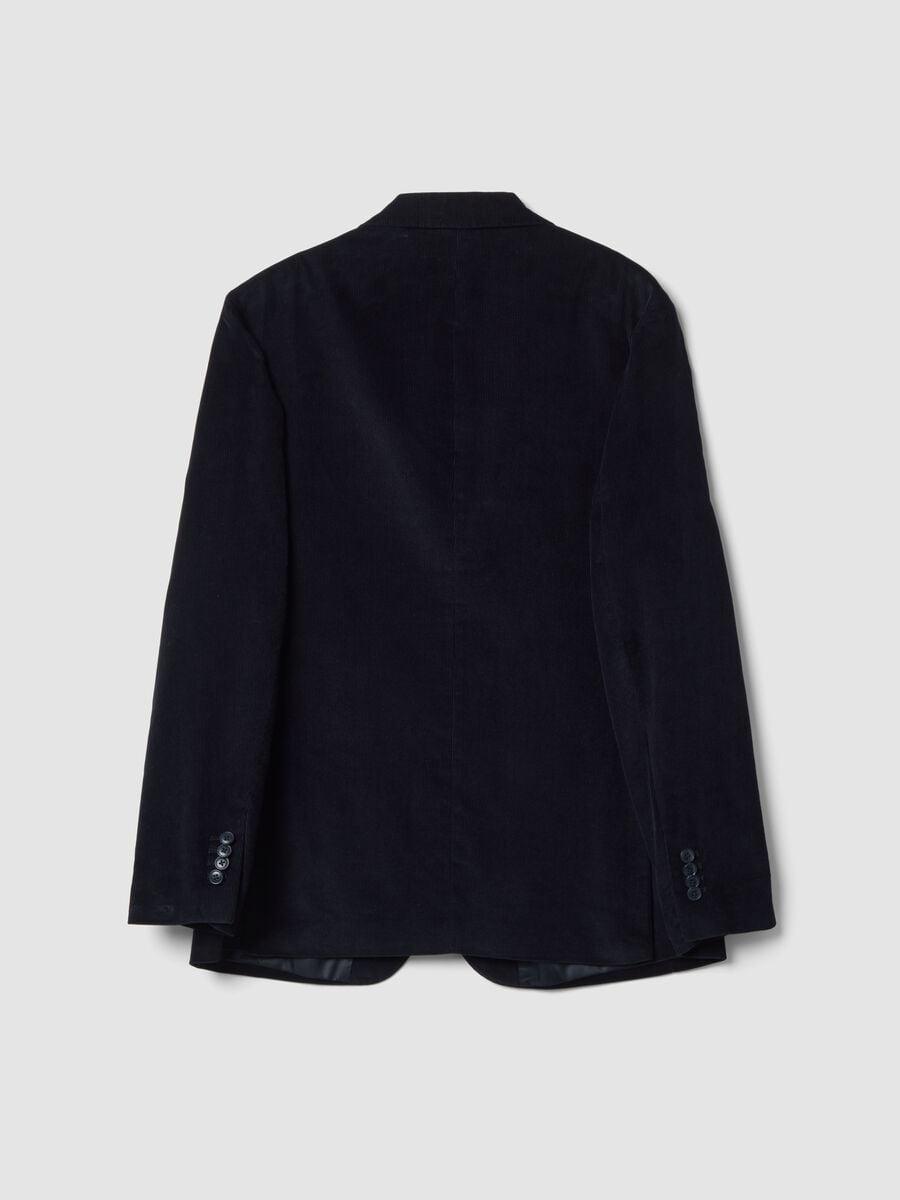 Blazer blu navy in puro cotone regular fit_2