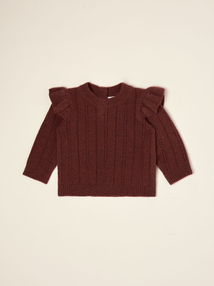 Red stretch wool crew-neck jumper_0