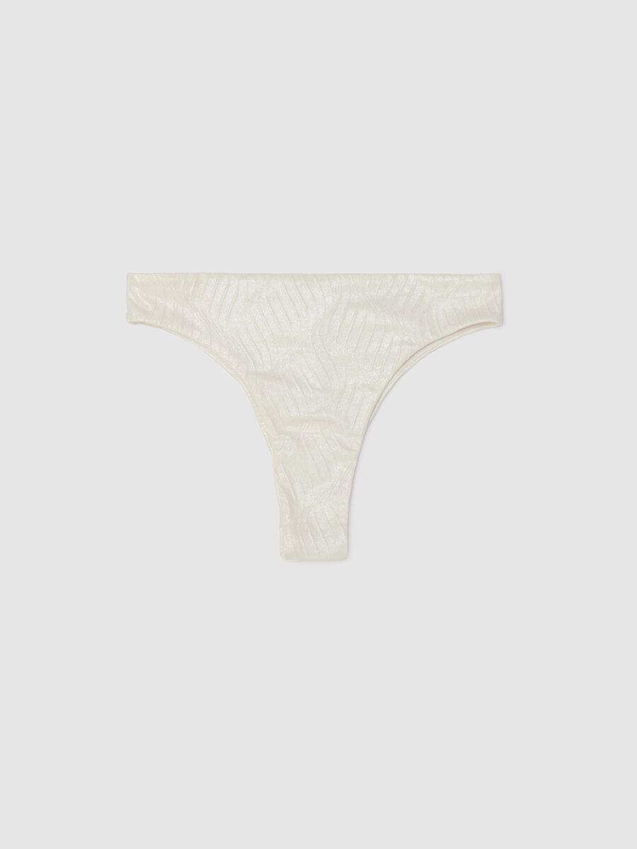 Women’s Brazilian-cut briefs in white stretch fabric_0