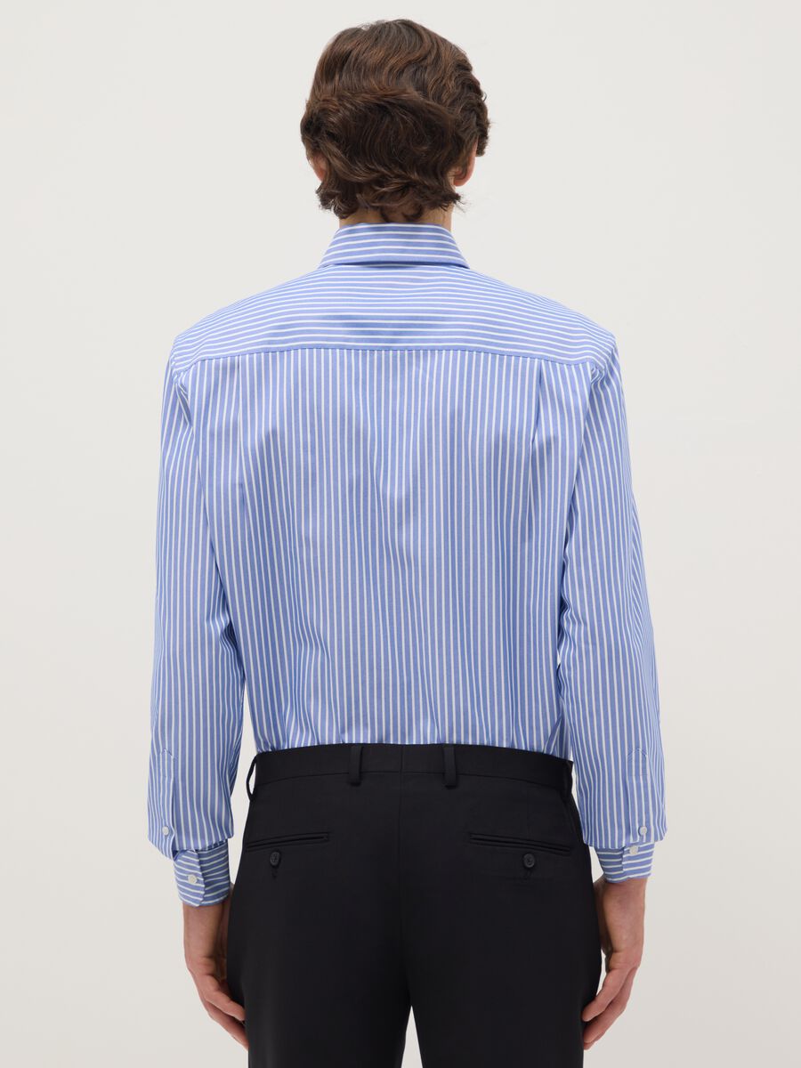 Multicolour striped cotton blend shirt with regular fit_2