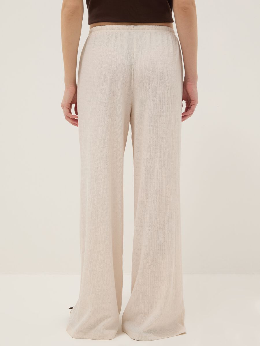 Pantaloni jogger beige wide leg_3