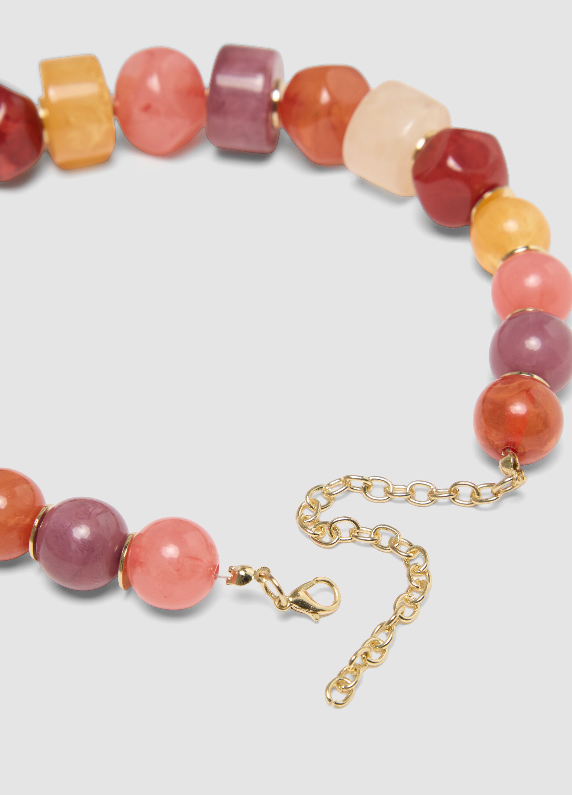 Multicolour Resin Pearl Necklace with Adjustable Clasp