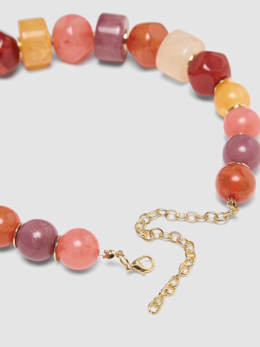 Multicolour Resin Pearl Necklace with Adjustable Clasp_2