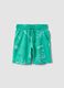 Green pure cotton shorts with all-over print_0