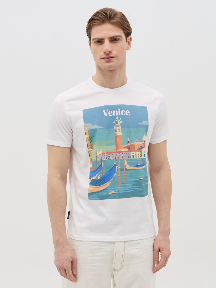 Cotton T-shirt with "Venice Italy" print_0