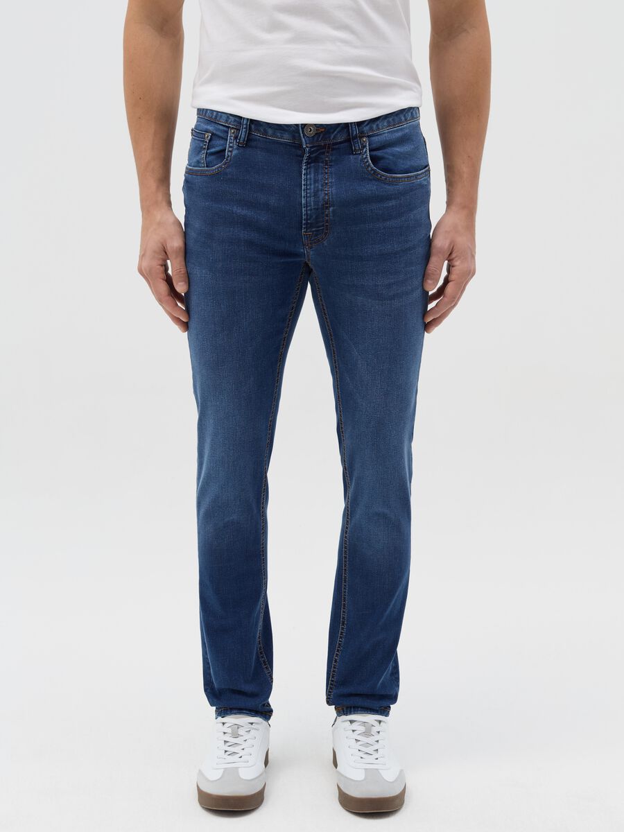 Skinny-fit jeans with acid wash_1