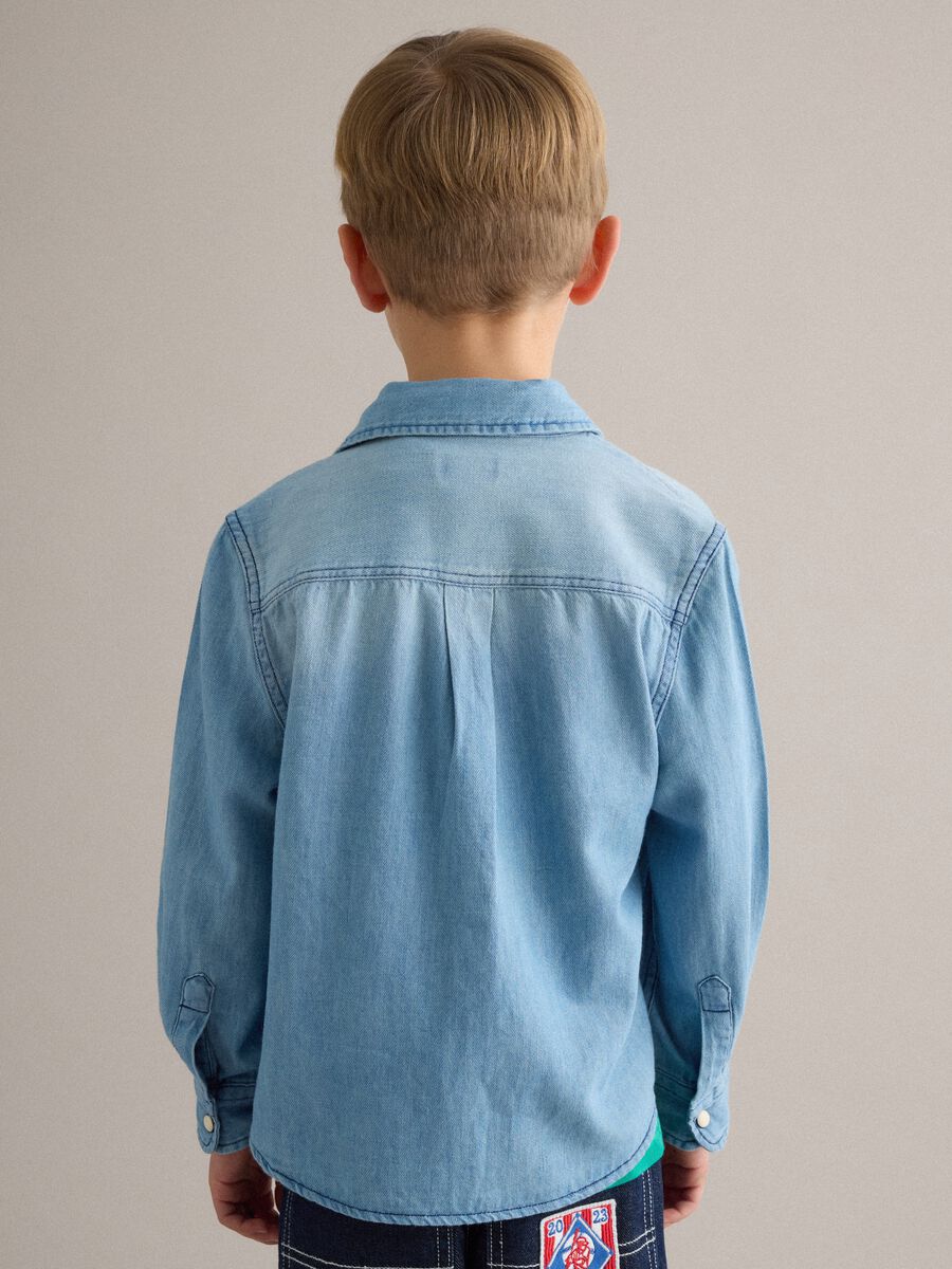 Long-sleeved denim shirt_1