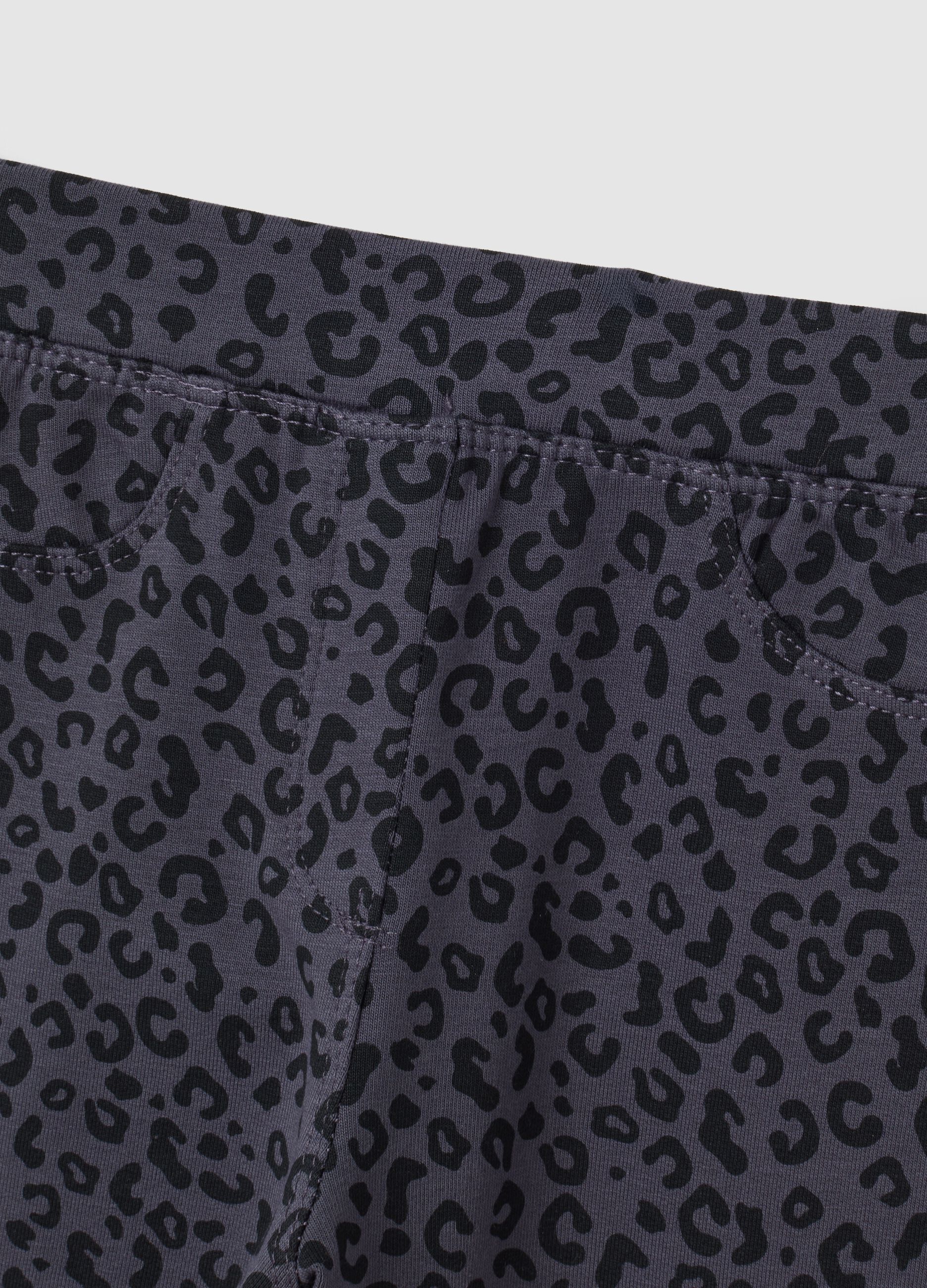 Treggings da bambina in cotone grigi slim fit