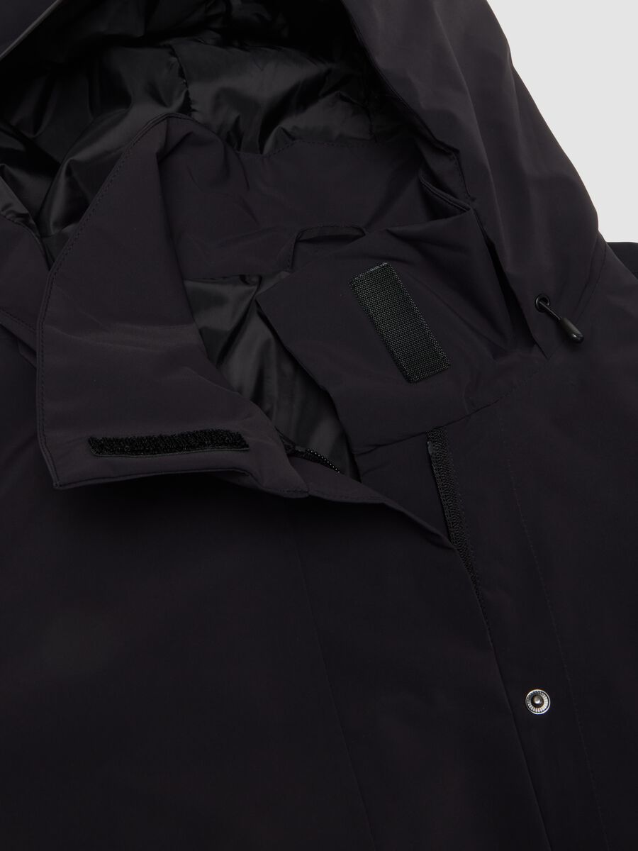 Giacca blu con cappuccio e zip regular fit_8