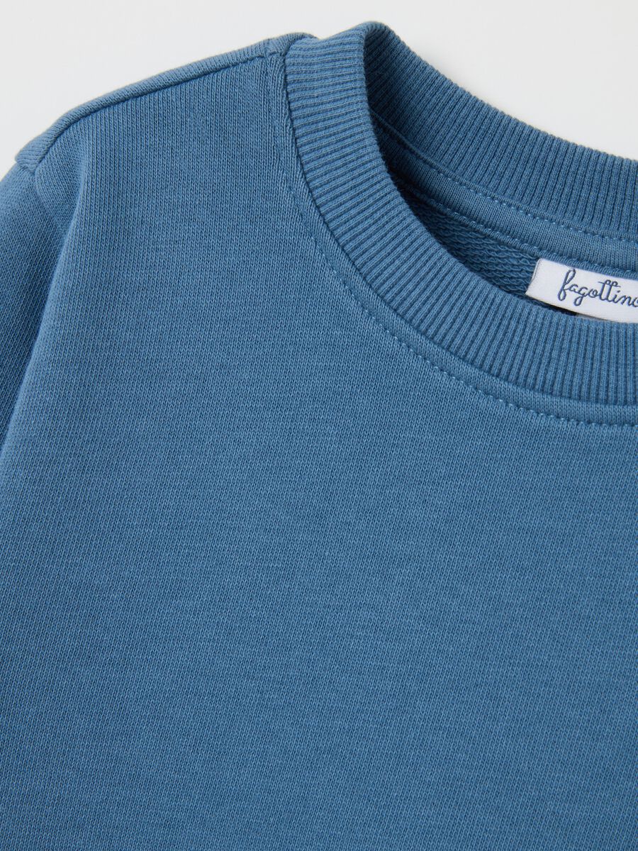 Children's sweatshirt in pure cotton blue with regular fit_2