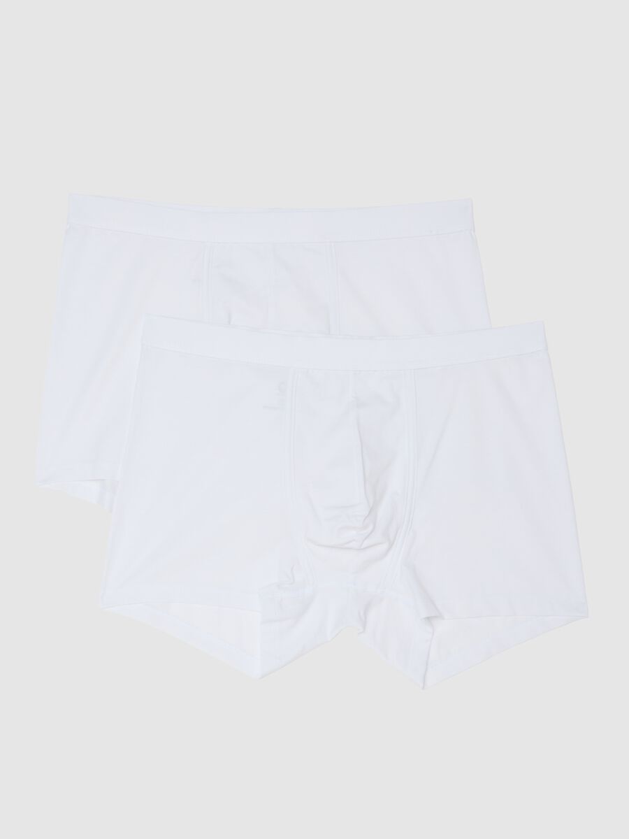 Twin pack white stretch cotton blend boxers regular fit_0