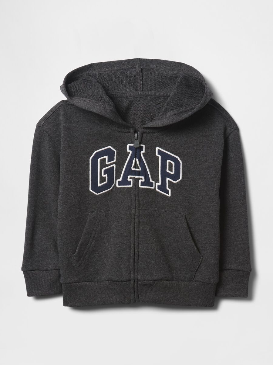 Felpa con cappuccio in misto cotone_0