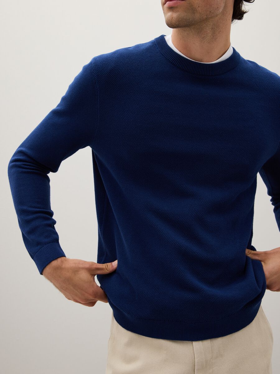 Maglione blu in cotone_2