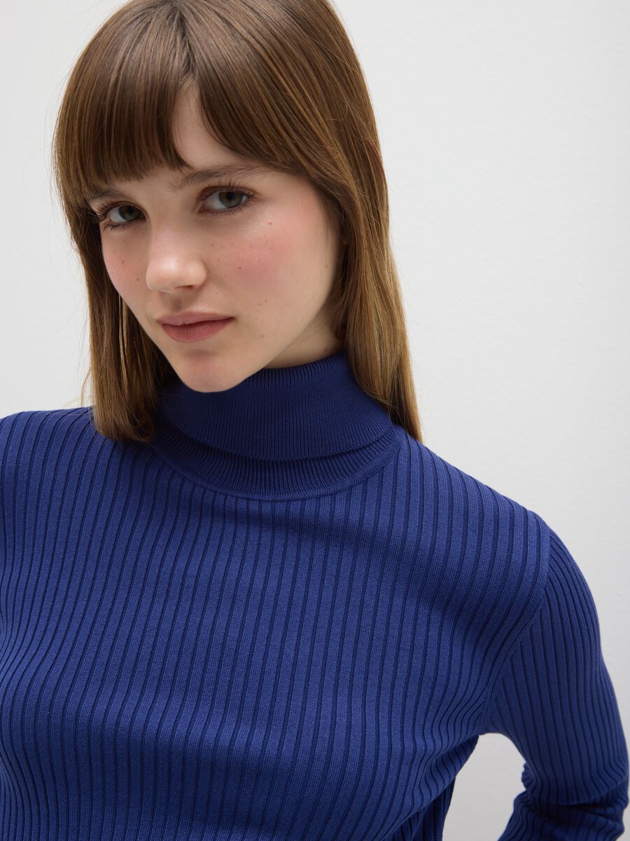 Dolcevita blu navy in misto viscosa_3