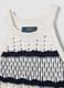 Canotta fitted in puro cotone a righe multicolor con texture a rete_5