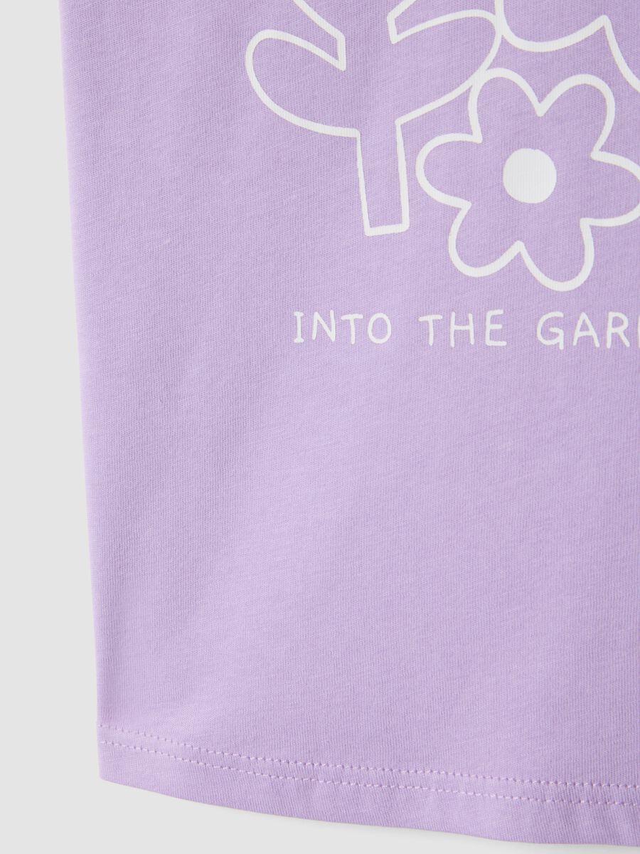 Girls' purple pure cotton T-shirt, regular fit with print_3