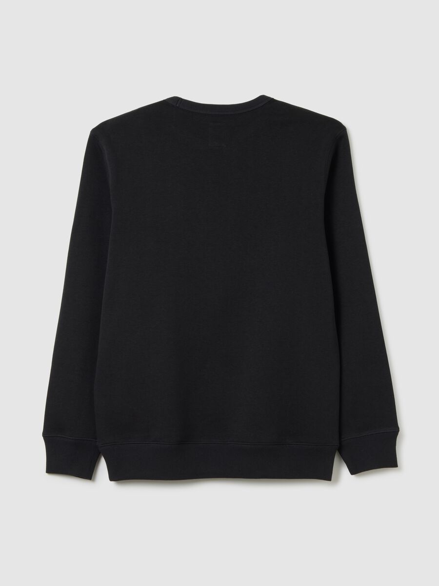 Round-neck sweatshirt with logo patch and embroidery_1