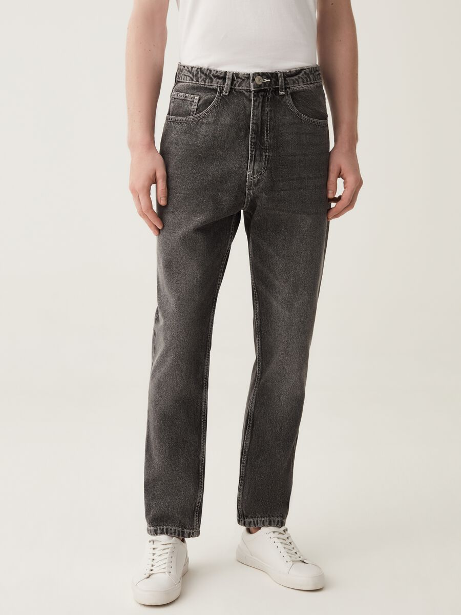 Jeans carrot fit acid wash_1