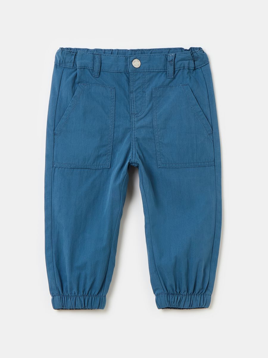 Trousers with elasticated ankles_0