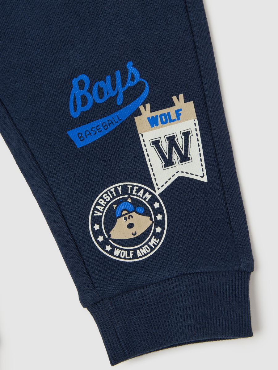 Children's blue pure cotton jogger trousers regular fit_3