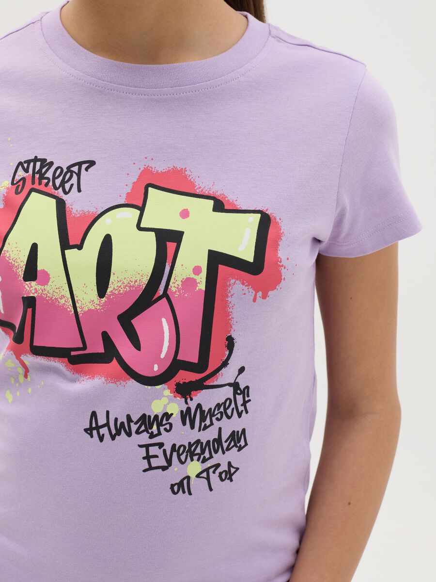 Cotton T-shirt with "Street Art" print_1