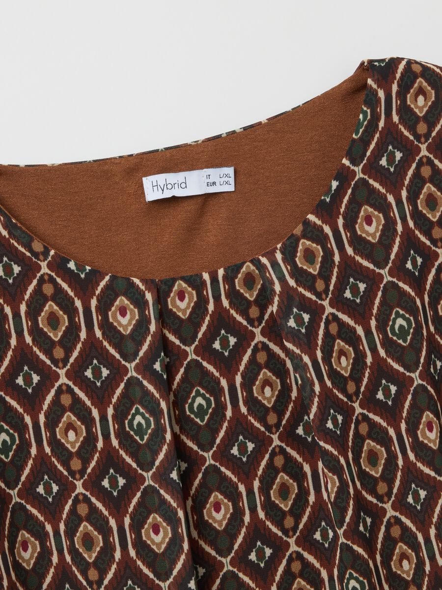 Multicolour long sleeve regular fit shirt with geometric pattern_5