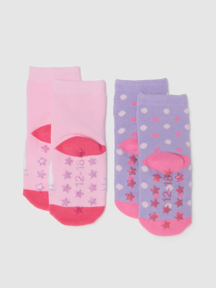 Bipack of multicolor stretchy cotton socks for girls_1