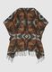 Multicolour Poncho with Fringes_0