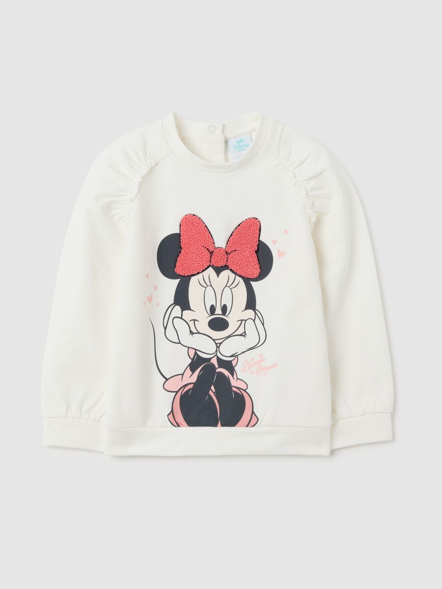 Felpa da bambina in cotone elasticizzato bianca_0