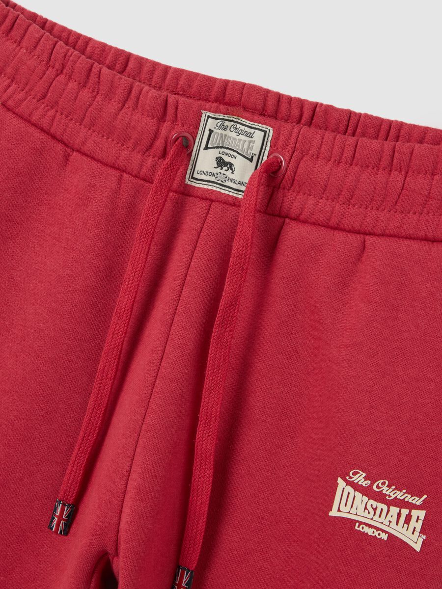 Red cotton blend jogger trousers_5