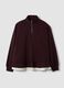 Purple cotton-blend layered half-zip sweatshirt, regular fit_0