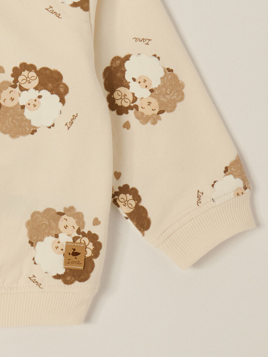 Beige Crewneck Sweatshirt for Baby_2