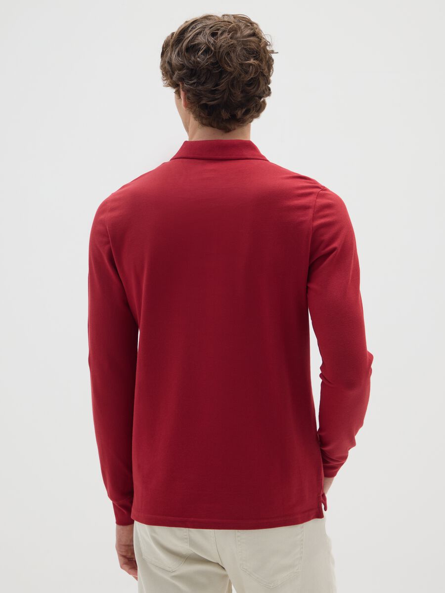 Red regular fit pure cotton polo_1