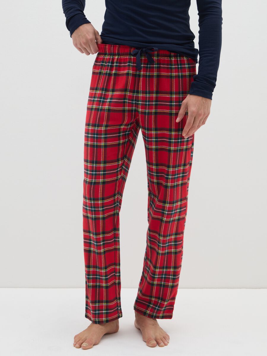 Pure Cotton Multicolour Checked Pyjama Trousers_1