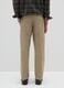 Beige cotton blend regular fit trousers_3