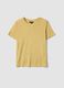 T-shirt gialla in misto viscosa a maniche corte regular fit_0
