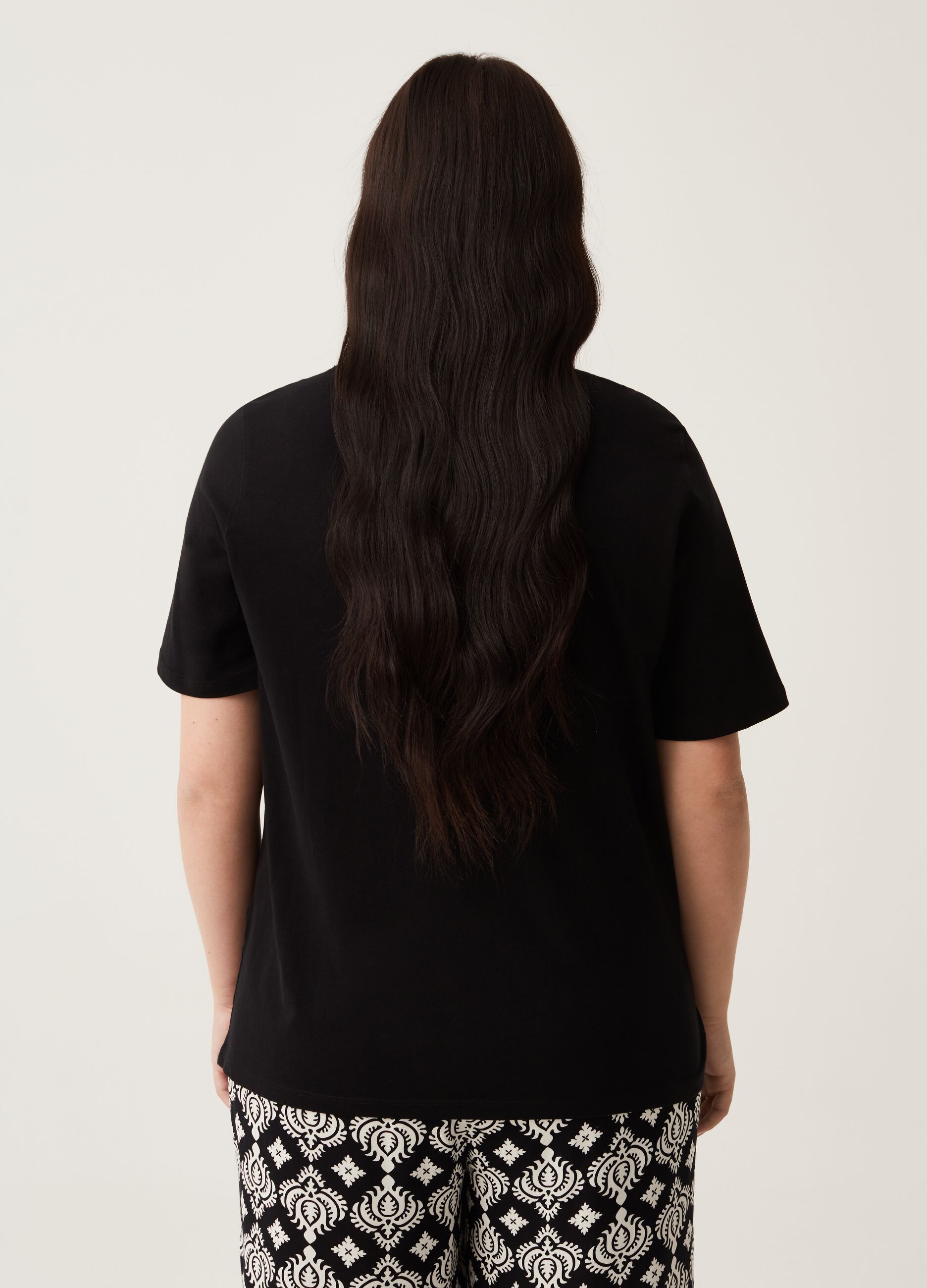 T-shirt in cotone con stampa Curvy MYA_2