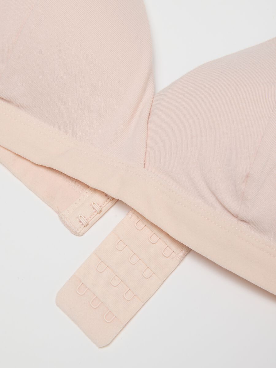 Reggiseno in cotone elasticizzato rosa con spalline sottili_5