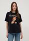 Black pure cotton regular-fit T-shirt with print_2