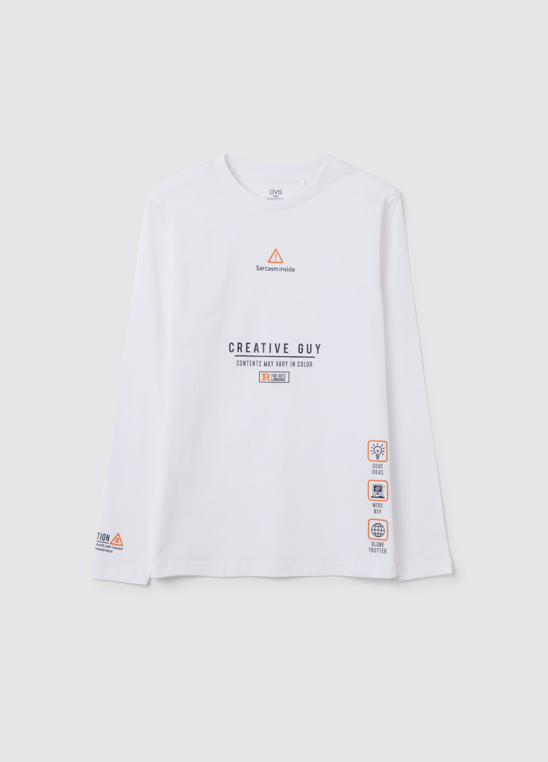 Boy's White Pure Cotton T-Shirt Regular Fit