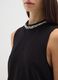 Sleeveless black fitted dress with embellished neckline_3