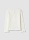 T-shirt in cotone elasticizzato bianco da bimba regular fit con cuori_1