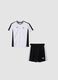Black and white set with T-shirt and shorts_0