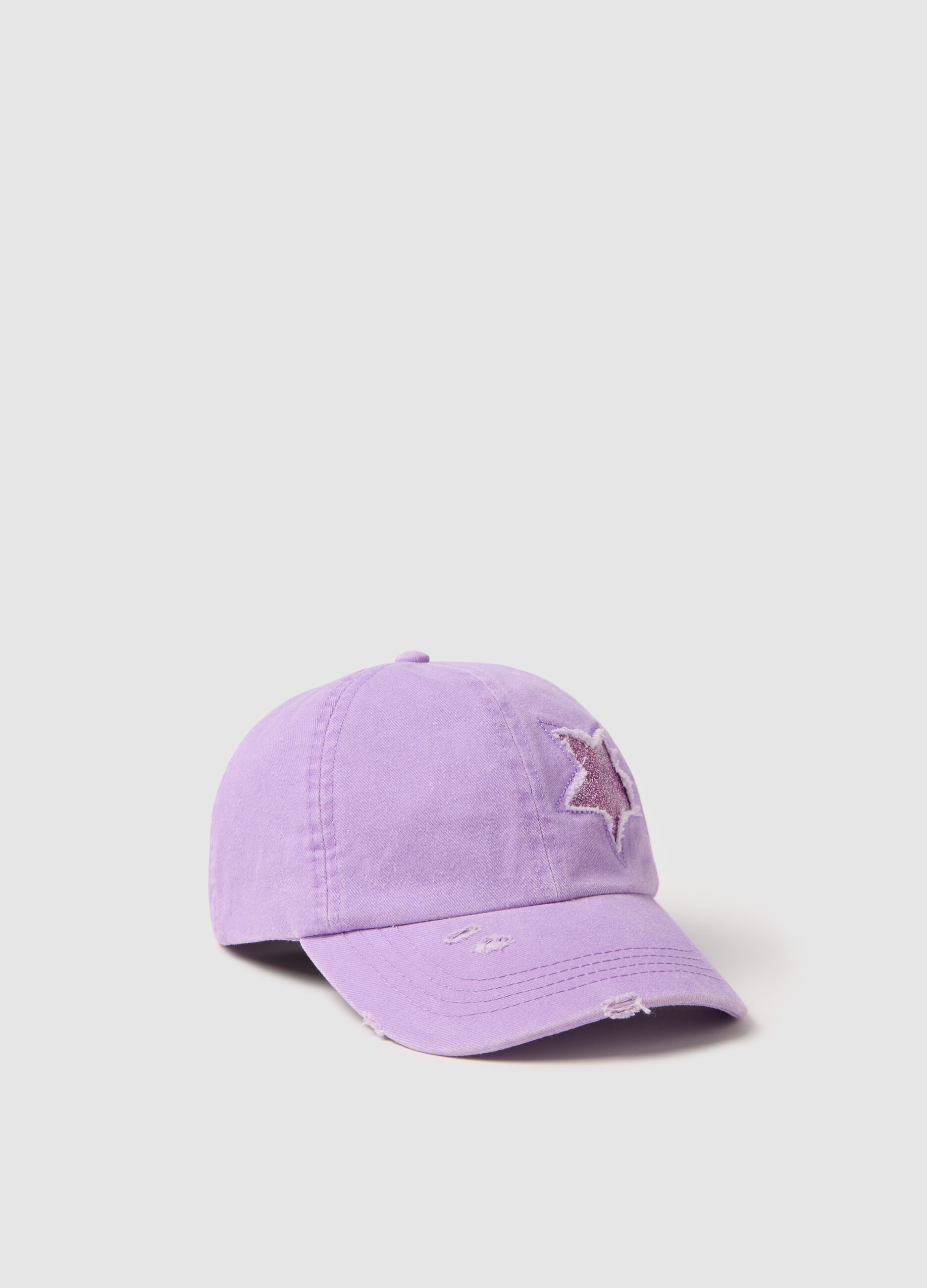 Purple baseball cap with glitter star