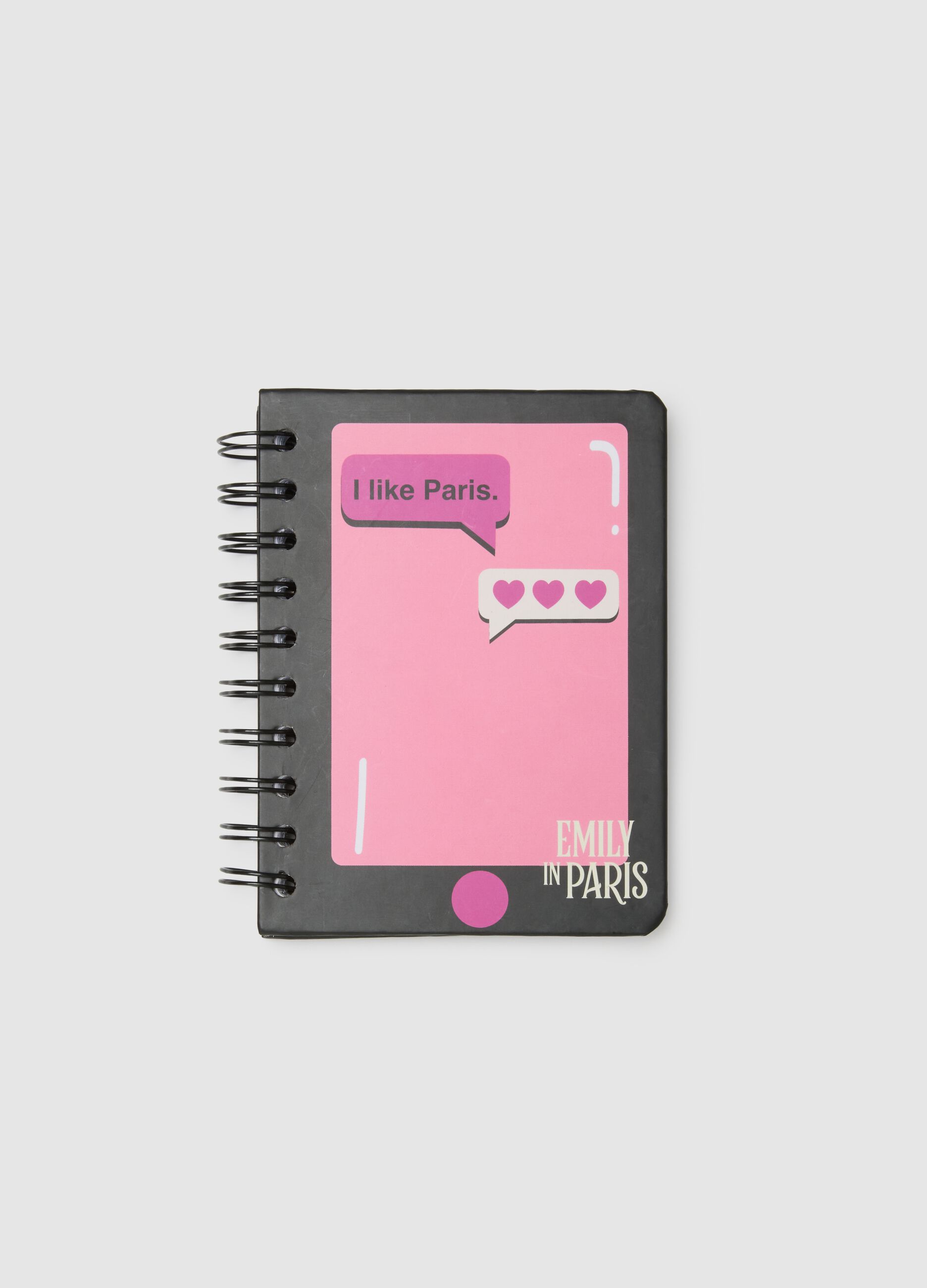 Black Ring-bound Notebook with Emily in Paris Print