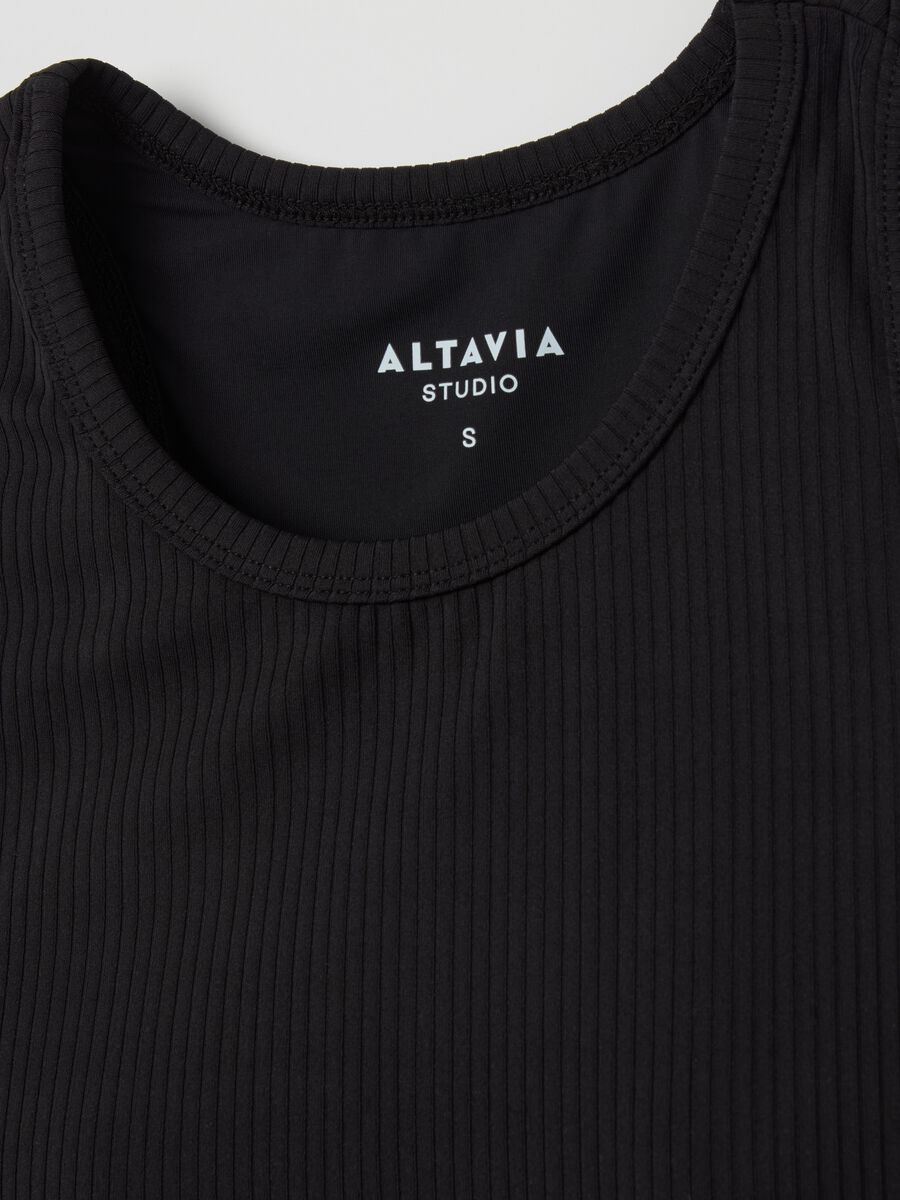 ALTAVIA STUDIO crop tank top in ribbed technical fabric_5