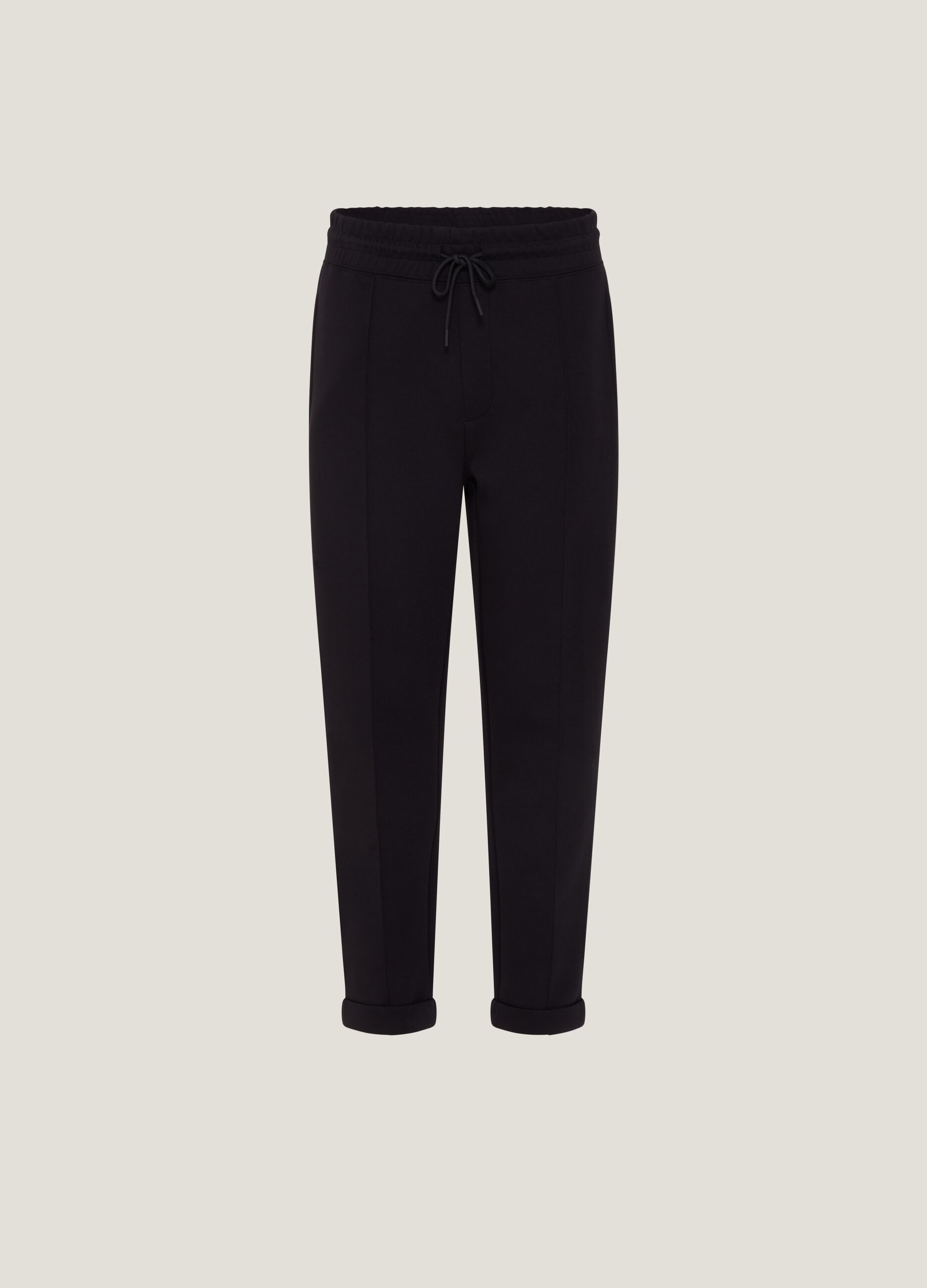 Joggers in felpa con cuciture in rilievo_0