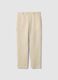 White pure linen trousers with regular fit_4