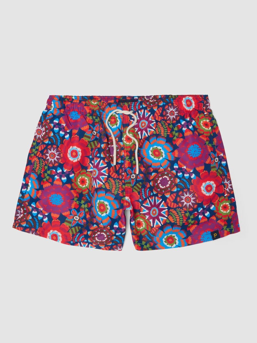 Boxer mare multicolor con fantasia floreale e coulisse_4