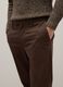 Brown stretch cotton regular fit trousers_3